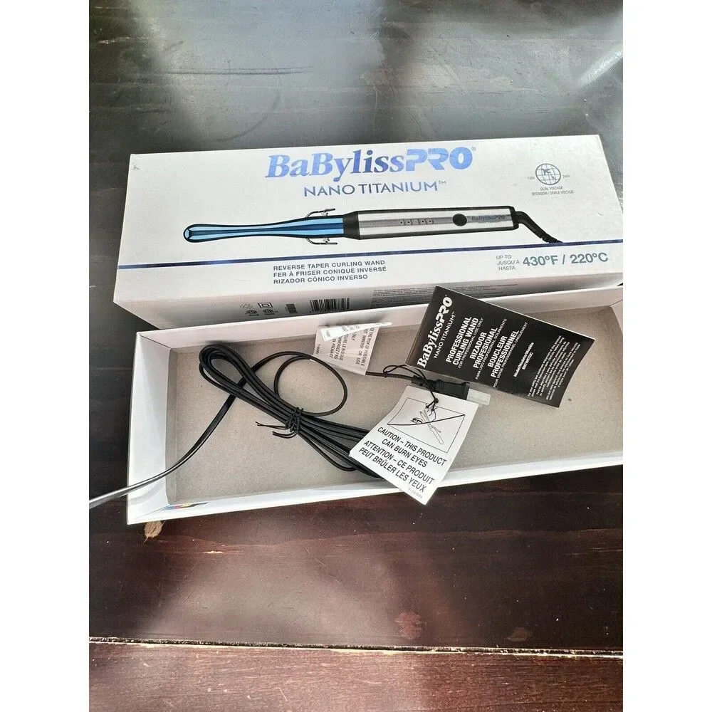 BaBylissPRO Nano Titanium Reverse Taper Curling Wand NEW